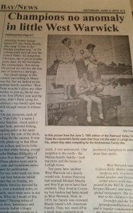 newspaper photo of us kellys on dock