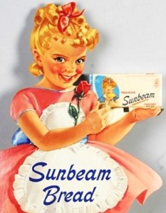 little miss sunbeam with bread
